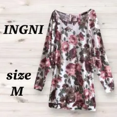 INGNI イング（Ｍ）　チュニック　ロング丈　バックリボン　花柄　大柄のサムネイル