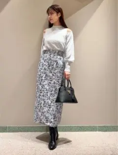 snidel フェザージャガードプリントスカート Sサイズ