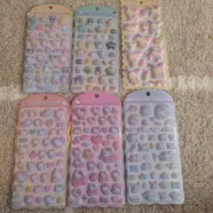 サンリオ　コットンパフィーシール　マシュマロシール　集合　はぴだんぶい　ウサハナ