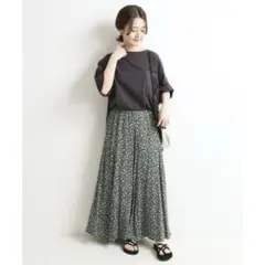 Scatter Flower フラワースカート　グリーン