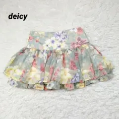 deicy スカート ミニ 花柄 フリル 重ね着