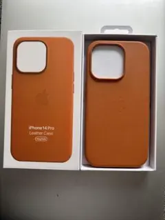 プレミアム本革iPhone 14 Pro レザーケース – ゴールデンブラウン
