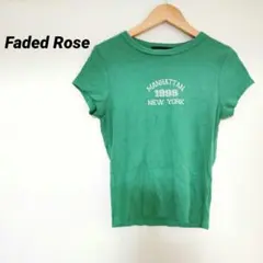 Faded Rose グリーン Tシャツ M 半袖ティーシャツ トップス