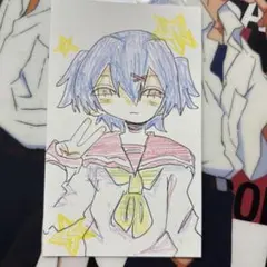 手描きイラスト　オリジナルイラスト　女の子