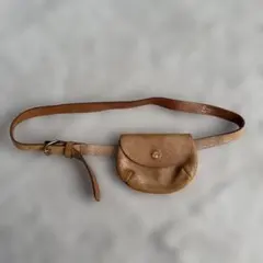 bonpoint ボンポワン　ゴールドレザーポーチ型ベルト　バッグ　かばん