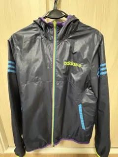 adidas ウィンドブレーカー M 黒/青/紫/緑