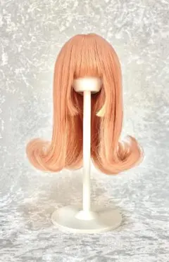 1/3 1/4 ドール ウィッグ ピンク珊瑚色 ロング ロール カール 9インチ