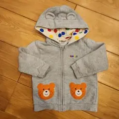 Hot Biscuit 90サイズ クマ耳パーカーMIKI HOUSE