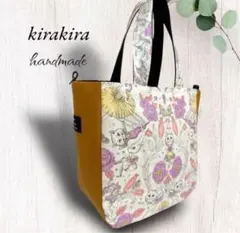 ハンドメイドバッグ　ジョリーフルールの猫柄　トートバック