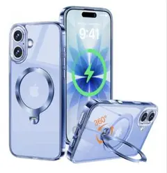 MagSafe対応 iPhone17 ソフトケース クリアブルー