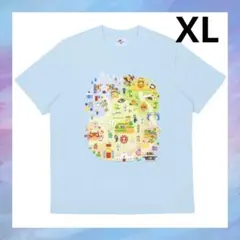 USJ マリオ　スーパーニンテンドーワールド5周年 Tシャツ　ブルー　XL