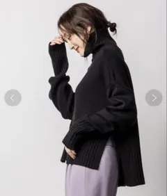 CIENA サイドスリットタートルニットプルオーバー