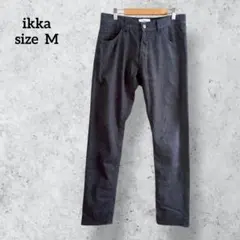 イッカ デニム風パンツ ネイビー カジュアルパンツ スリムフィット t4080