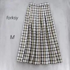 forksy. ロングスカート プリーツ ロング丈 M 大人カジュアル ふんわりのサムネイル