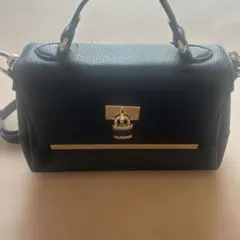 ミニショルダーバッグ 黒 ゴールド金具 2WAY ハンドバッグ レディース