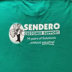 90s "Hanes" SENDERO CUSTOMER Tシャツ 緑 ヘインズ