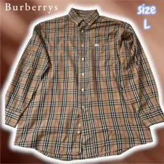 美品✨【Burberrys】バーバリー ノバチェック ホースロゴ 長袖シャツ L