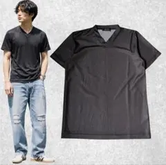 tシャツ ブラック Vネック シンプル カジュアル スポーツ 速乾 古着
