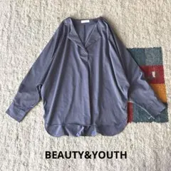 BEAUTY&YOUTH スキッパードルマンブラウス　ブルーグレーのサムネイル