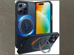 TORRAS iPhone 15 Pro 用 ケース 縦横対応 マグネット 黒