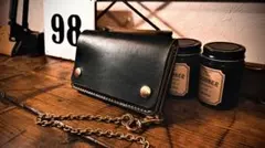 在庫1点のみ ミドル トラッカーウォレット 茶芯 本革 メンズ 財布 アメカジ