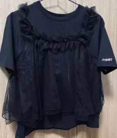 辻希美 Ange Charme アンジュシャルム しまむら チュールTシャツ 黒