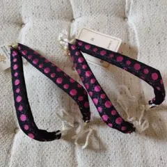 【新品未使用】岩佐謹製 鼻緒 ショッキングピンク ドット柄 草履【※鼻緒のみ】