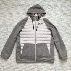 美品 NIKE フード付きダウンパーカー L グレー ロゴ