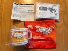 JAL/ANA マグカップ＆巾着袋＆ひこうきふうせん