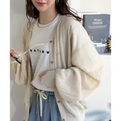 classicalelf オーバーサイズランダムタックシアーカーディガン