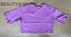 美品　BEAUTY&YOUTH ピンククロップドTシャツ