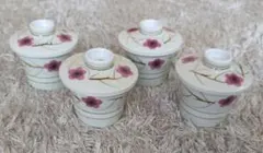 昭和レトロ　蓋付き茶碗蒸し　4つセット　桜柄