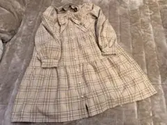 mezzopiano チェック柄　長袖　ワンピースM(150cm)