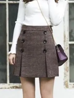 Grl ミニスカート タイトスカート ブラウン チェック 秋冬