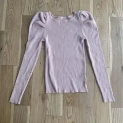 COCOMONO リブ編みパフスリーブニット