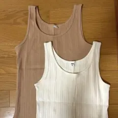 【ほぼ未使用】　ユニクロ　ランダムリブ　タンクトップ　M 2枚セット