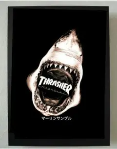 THRASHER スラッシャー　ポスターフレーム付き壁掛けパロディ広告