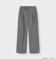 GU ヘリンボーンタックワイドパンツ グレー　Mサイズ