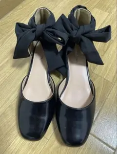 Andemiu リボンフラットパンプス L