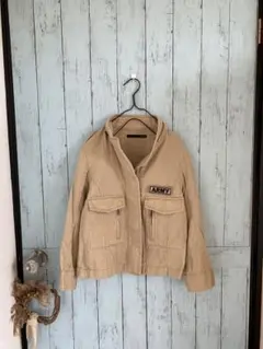 Heather Ｍサイズ　ARMY 古着　シャツジャケット　Mサイズ　ベージュのサムネイル
