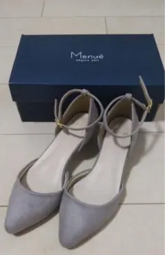 ★menue★アンクルストラップポインテッドトゥ4cmヒールパンプスのサムネイル