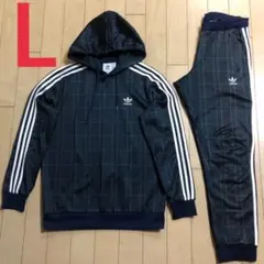 adidasOriginalsジャージ上下セットLメンズGREENチェック送料込