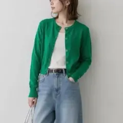 ROSE BUD ローズバッド 薄手 カーディガン グリーン F レディースのサムネイル