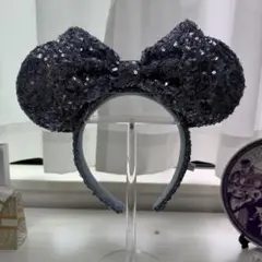 ディズニー　カチューシャ　青　スパンコール