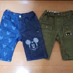 DOUBLE.B ミッキーマウス ハーフパンツ 100cm 2枚セット