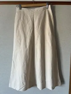 ユニクロ　綿麻スカート　アイボリー　台形