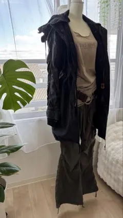 GOA モッズコート 黒 リアルファー脱着可 ライナー付 3シーズン対応