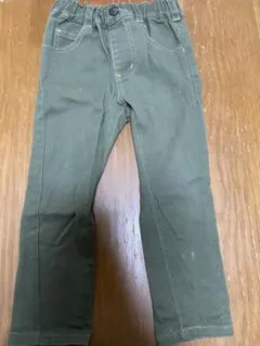 オリーブグリーン 長ズボン ゴムウエスト