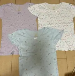 女の子用　半袖　肌着 3枚セット　下着　アンダーシャツ　綿100