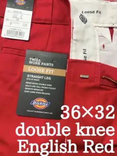 イングリッシュレッド 新品未使用36×32 Dickies ダブルニーのサムネイル